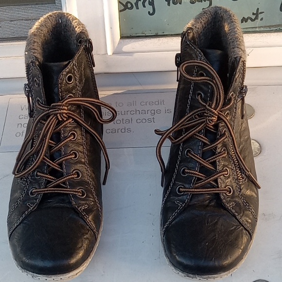 remonte Tex Shoes - Remonte, Black leather, weather resistant, ankle boots